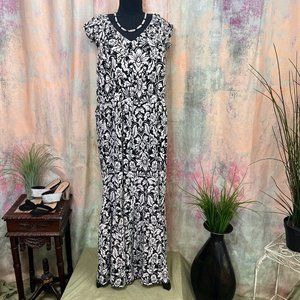 📌 C&A Romantic Floral Viscose Maxi Flounce Dress